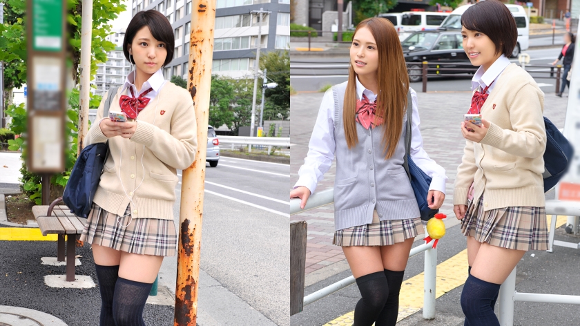 帰宅途中の超ミニスカ×ニーハイ×パンチラ美少女をロックオン！すべすべやわらか絶対領域を触って嗅いで舐めて、味わい尽くしました。【制服/ストーカー/脚フェチ/太ももコキ】 - サンプル画像 - 1