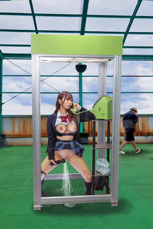 公衆電話ボックス360度 顔面最強美乳J〇きき乳首チャレンジ - サンプル画像 - 1