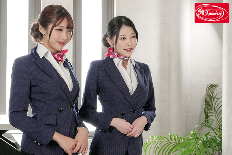 酔うとヤリマンになるCAに美脚黒タイツ挟み撃ちロック＆ベロチュウ体位で出張不倫フライト 森日向子 木下ひまり - サンプル画像 - 2