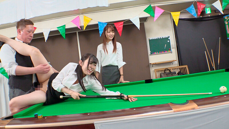 勝てば100万円！負けたら即ハメブレイクショット！同僚同士の美脚OLがエロビリヤード対決！球を撞いてデカチンに突かれて同僚の目の前でオマ○コホールに生中出し！ - サンプル画像 - 8