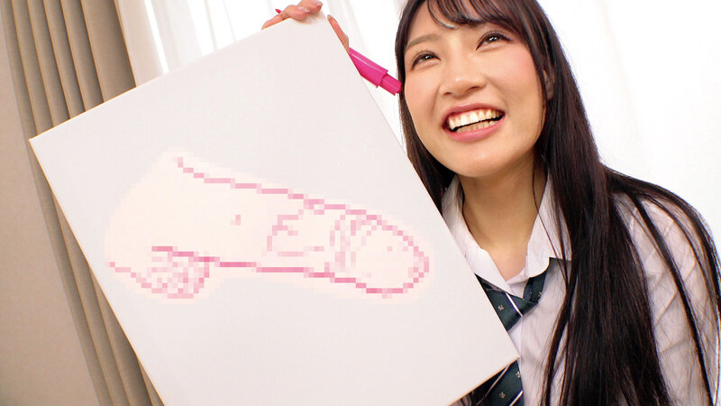 激シコ制服美少女が挑戦！？おち○ぽデッサン！あなたのオマ○コに挿れて欲しいデカチンを描いてくださいw3 - サンプル画像 - 5