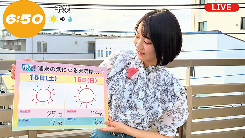 お天気お姉さん中継レポート狩り 汚された朝の顔 地方局美人キャスター4名 - サンプル画像 - 1