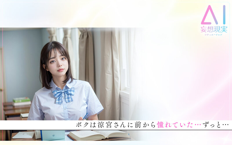 【妄想AI】スクールカースト下位のボクに起きた‘奇跡’ 顔S カラダS エロS の SSS美少女 涼宮花恋とヒミツの放課後逢瀬 - サンプル画像 - 2