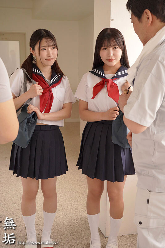 ふたり花火 女子○生たちのエッチなアルバイト。巨乳制服美少女たちの初体験は冴えない用務員のおっさんたちと中出し6P乱交でした。 さつき芽衣 姫咲はな - サンプル画像 - 12