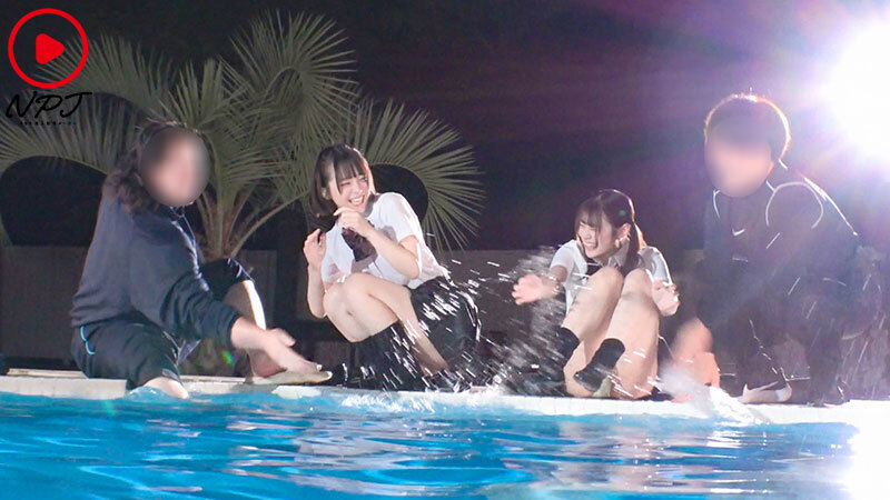 アオハル深夜のプールに忍び込みこっそりびしょ濡れイチャラブ絡みざかりなJ●SEX - サンプル画像 - 3