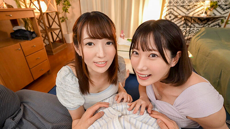 会社の飲み会で終電を逃した美人巨乳後輩OL2人が始発まで僕の家に泊まりに！酔った勢いで挑発されフル勃起した僕のチ○ポを見て、朝まで何回も中出しセックスさせられまくった！ - サンプル画像 - 1